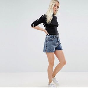 ASOS PETITE Denim Split Side Shorts